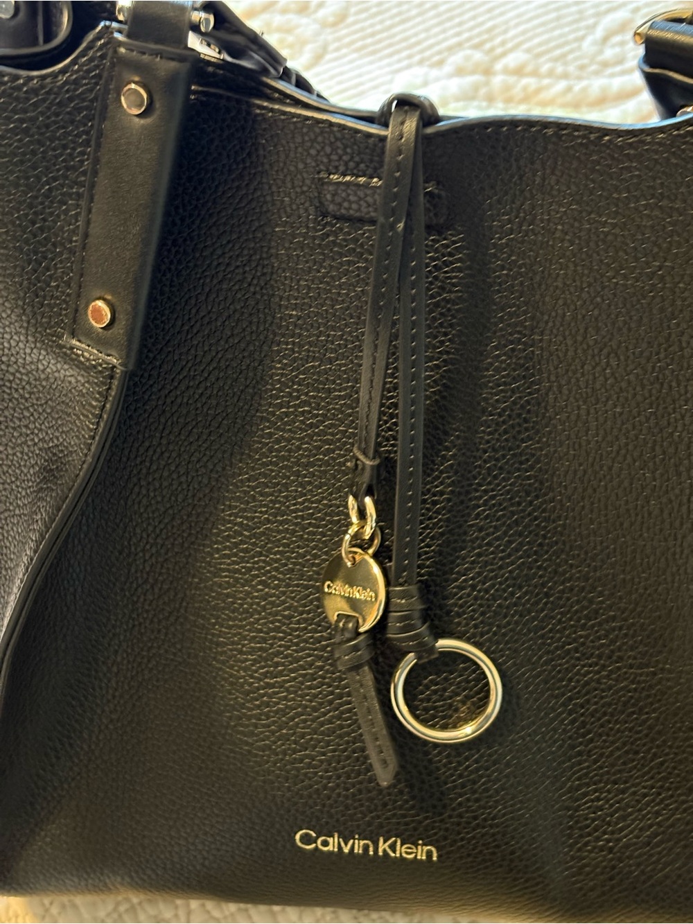 Calvin Klein Black  Tote with Gold Accents